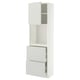 METOD / MAXIMERA High cabinet w shelves/2 drawers, white/Aspudden light grey, 60x41x200 cm