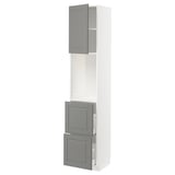 METOD / MAXIMERA High cabinet w shelves/2 drawers, white/Bodbyn grey, 40x41x200 cm