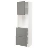 METOD / MAXIMERA High cabinet w shelves/2 drawers, white/Bodbyn grey, 60x41x200 cm