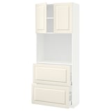 METOD / MAXIMERA High cabinet w shelves/2 drawers, white/Bodbyn off-white, 80x41x200 cm