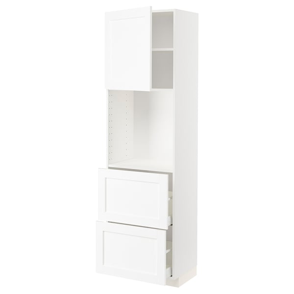 METOD / MAXIMERA High cabinet w shelves/2 drawers, white Enköping/white wood effect, 60x41x200 cm