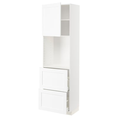 METOD / MAXIMERA High cabinet w shelves/2 drawers, white Enköping/white wood effect, 60x41x200 cm