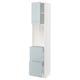 METOD / MAXIMERA High cabinet w shelves/2 drawers, white/Kallarp light grey-blue, 40x41x200 cm