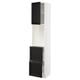 METOD / MAXIMERA High cabinet w shelves/2 drawers, white/Lerhyttan black stained, 40x41x200 cm