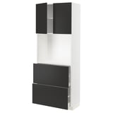 METOD / MAXIMERA High cabinet w shelves/2 drawers, white/Nickebo matt anthracite, 80x41x200 cm