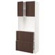 Option: METOD / MAXIMERA High cabinet w shelves/2 drawers, white/Sinarp brown, 80x41x200 cm