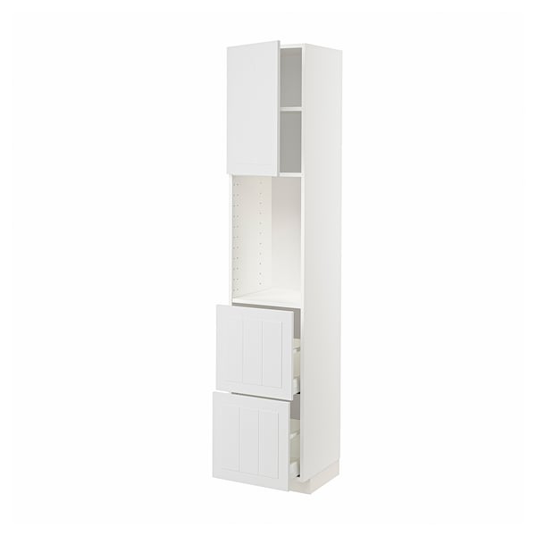 METOD / MAXIMERA High cabinet w shelves/2 drawers, white/Stensund white, 40x41x200 cm
