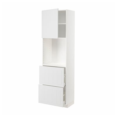METOD / MAXIMERA High cabinet w shelves/2 drawers, white/Stensund white, 60x41x200 cm