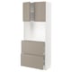 METOD / MAXIMERA High cabinet w shelves/2 drawers, white/Upplöv matt dark beige, 80x41x200 cm
