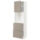 METOD / MAXIMERA High cabinet w shelves/2 drawers, white/Upplöv matt dark beige, 60x41x200 cm
