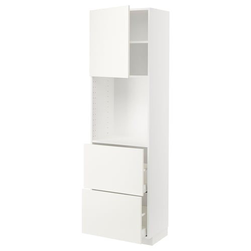 White METOD kitchen cabinet, sleek design with drawers and shelves.