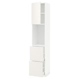 METOD / MAXIMERA High cabinet w shelves/2 drawers, white/Veddinge white, 40x41x200 cm