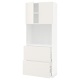 METOD / MAXIMERA High cabinet w shelves/2 drawers, white/Veddinge white, 80x41x200 cm