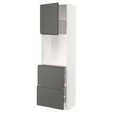 METOD / MAXIMERA High cabinet w shelves/2 drawers, white/Voxtorp dark grey, 60x41x200 cm