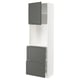 METOD / MAXIMERA High cabinet w shelves/2 drawers, white/Voxtorp dark grey, 60x41x200 cm