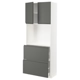 METOD / MAXIMERA High cabinet w shelves/2 drawers, white/Voxtorp dark grey, 80x41x200 cm
