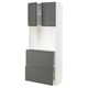 METOD / MAXIMERA High cabinet w shelves/2 drawers, white/Voxtorp dark grey, 80x41x200 cm