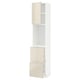 METOD / MAXIMERA High cabinet w shelves/2 drawers, white/Voxtorp high-gloss light beige, 40x41x200 cm
