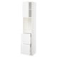 METOD / MAXIMERA High cabinet w shelves/2 drawers, white/Voxtorp high-gloss/white, 40x41x200 cm