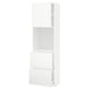 METOD / MAXIMERA High cabinet w shelves/2 drawers, white/Voxtorp matt white, 60x41x200 cm