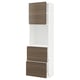 METOD / MAXIMERA High cabinet w shelves/2 drawers, white/Voxtorp walnut effect, 60x41x200 cm