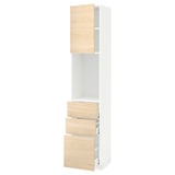METOD / MAXIMERA High cabinet w shelves/3 drawers, white/Askersund light ash effect, 40x41x200 cm