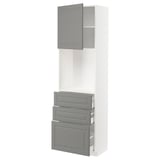 METOD / MAXIMERA High cabinet w shelves/3 drawers, white/Bodbyn grey, 60x41x200 cm