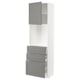 METOD / MAXIMERA High cabinet w shelves/3 drawers, white/Bodbyn grey, 60x41x200 cm