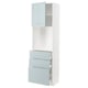 METOD / MAXIMERA High cabinet w shelves/3 drawers, white/Kallarp light grey-blue, 60x41x200 cm