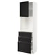 METOD / MAXIMERA High cabinet w shelves/3 drawers, white/Lerhyttan black stained, 60x41x200 cm