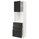 METOD / MAXIMERA High cabinet w shelves/3 drawers, white/Nickebo matt anthracite, 60x41x200 cm