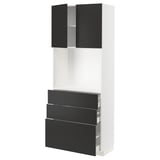 METOD / MAXIMERA High cabinet w shelves/3 drawers, white/Nickebo matt anthracite, 80x41x200 cm