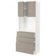 METOD / MAXIMERA High cabinet w shelves/3 drawers, white/Upplöv matt dark beige, 80x41x200 cm