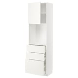 METOD / MAXIMERA High cabinet w shelves/3 drawers, white/Vallstena white, 60x41x200 cm