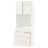 METOD / MAXIMERA High cabinet w shelves/3 drawers, white/Veddinge white, 80x41x200 cm