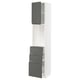 METOD / MAXIMERA High cabinet w shelves/3 drawers, white/Voxtorp dark grey, 40x41x200 cm
