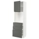 METOD / MAXIMERA High cabinet w shelves/3 drawers, white/Voxtorp dark grey, 60x41x200 cm