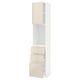 METOD / MAXIMERA High cabinet w shelves/3 drawers, white/Voxtorp high-gloss light beige, 40x41x200 cm
