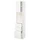 METOD / MAXIMERA High cabinet w shelves/3 drawers, white/Voxtorp high-gloss/white, 40x41x200 cm