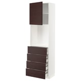 METOD / MAXIMERA High cabinet w shelves/4 drawers, white Askersund/dark brown ash effect, 60x41x200 cm