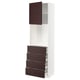 METOD / MAXIMERA High cabinet w shelves/4 drawers, white Askersund/dark brown ash effect, 60x41x200 cm