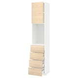 METOD / MAXIMERA High cabinet w shelves/4 drawers, white/Askersund light ash effect, 40x41x200 cm