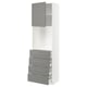 METOD / MAXIMERA High cabinet w shelves/4 drawers, white/Bodbyn grey, 60x41x200 cm