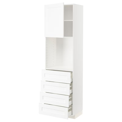 METOD / MAXIMERA High cabinet w shelves/4 drawers, white Enköping/white wood effect, 60x41x200 cm