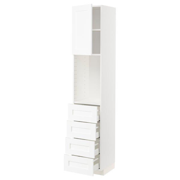 METOD / MAXIMERA High cabinet w shelves/4 drawers, white Enköping/white wood effect, 40x41x200 cm