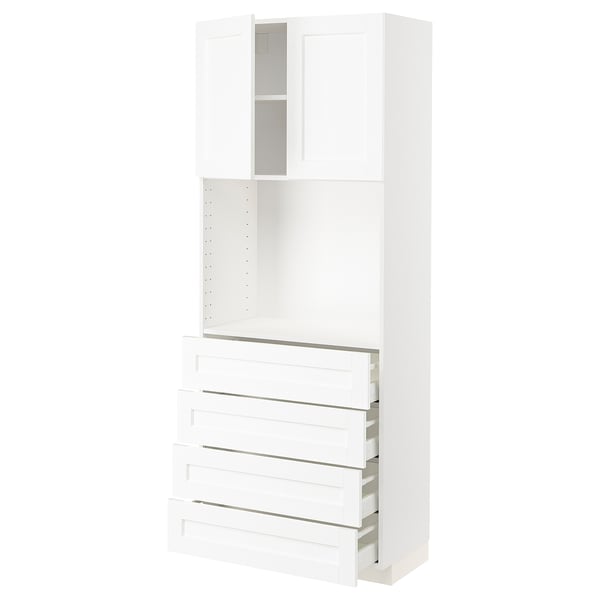 METOD / MAXIMERA High cabinet w shelves/4 drawers, white Enköping/white wood effect, 80x41x200 cm