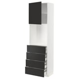 METOD / MAXIMERA High cabinet w shelves/4 drawers, white/Nickebo matt anthracite, 60x41x200 cm