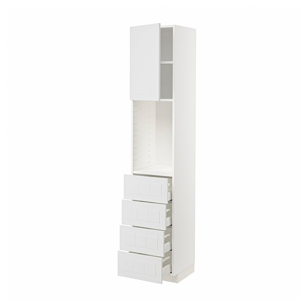 METOD / MAXIMERA High cabinet w shelves/4 drawers, white/Stensund white, 40x41x200 cm