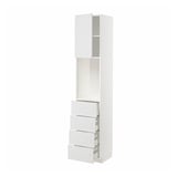 METOD / MAXIMERA High cabinet w shelves/4 drawers, white/Stensund white, 40x41x200 cm