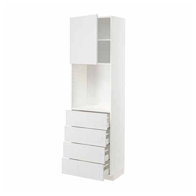 METOD / MAXIMERA High cabinet w shelves/4 drawers, white/Stensund white, 60x41x200 cm